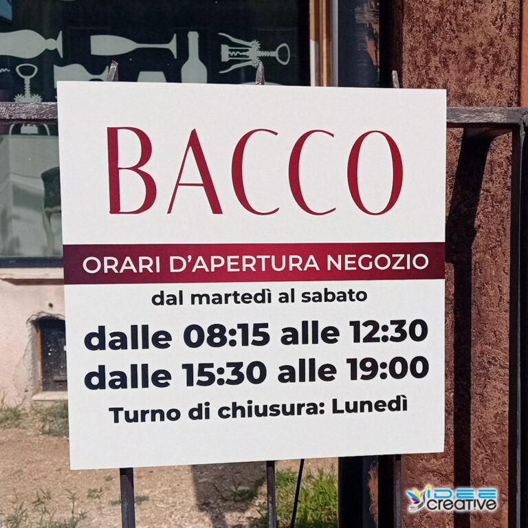 idee creative grafica malo targa dibond orari